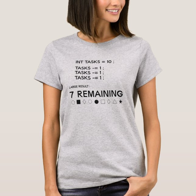 7 Aufgaben übrig Funny Programmer Coding T-Shirt (Vorderseite)