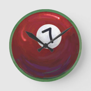 7 Ball Runde Wanduhr