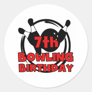 7. Bowling Birthday Runder Aufkleber