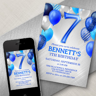 7. Boys Blue Birthday Einladung
