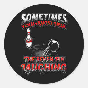 7 Button lachend Bowling Bowling T-Shirt Geschenk Runder Aufkleber