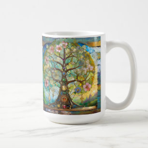 7-Chakra-Blütenbaum des Lebens Kaffeetasse