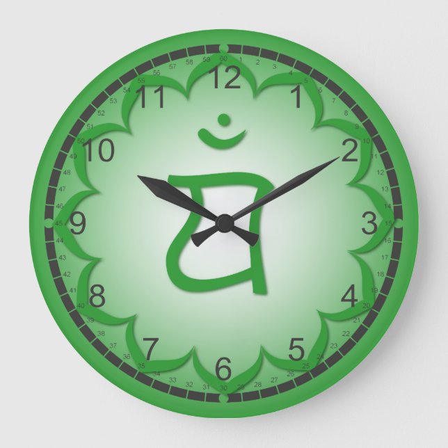 7 Chakra Clocks Große Wanduhr (Vorderseite)