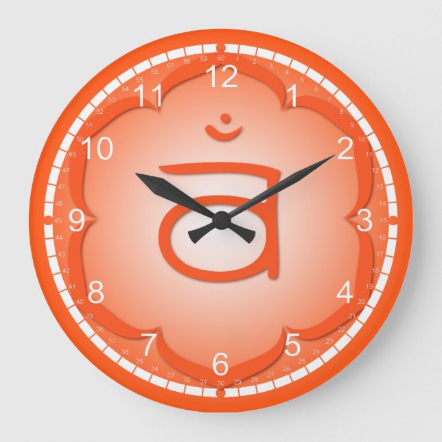 7 Chakra Clocks Große Wanduhr (Vorderseite)