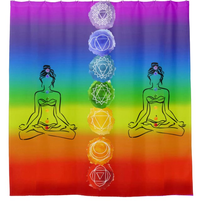 7 Chakra Duschvorhang (Vorderseite)