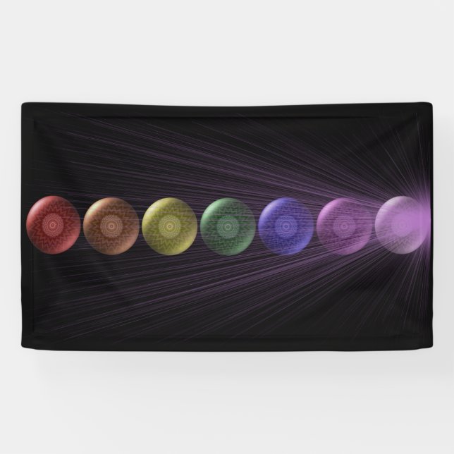 7 Chakra Fahne Banner (Horizontal)