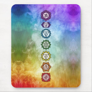 7 Chakra koordiniert kühne Regenbogenfarben Mousepad