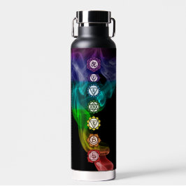 7 Chakra Mantra Regenbogen Rauch fett schwarzen Yo Trinkflasche