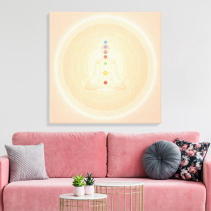 7 Chakra Meditations-Wandkunst   Spirituelles Yoga Leinwanddruck