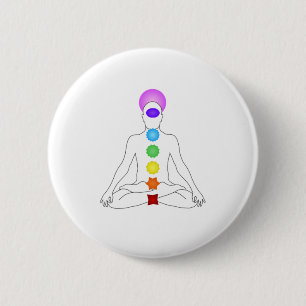 7 Chakra Spirituelle Meditation Yoga T - Shirt Button