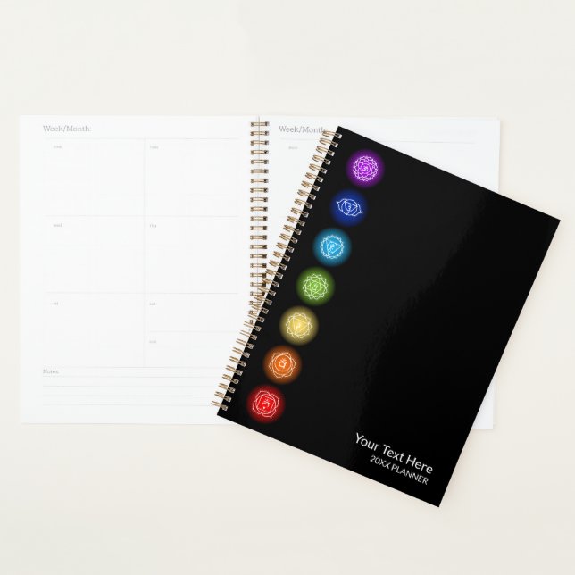 7 Chakra Symbole | Schwarz Planer (Anzeige)