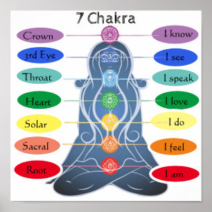 7 Chakras 12x12" Poster