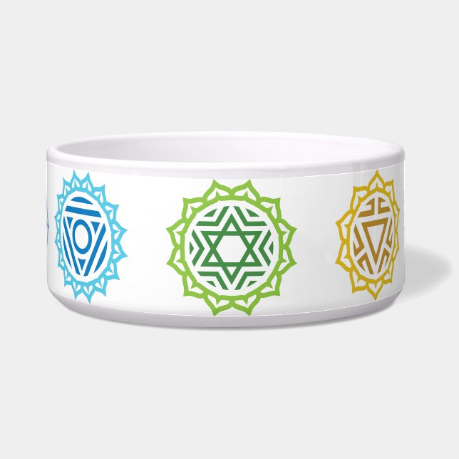 7 Chakras Energy Large Dog Bowl Napf (Vorderseite)