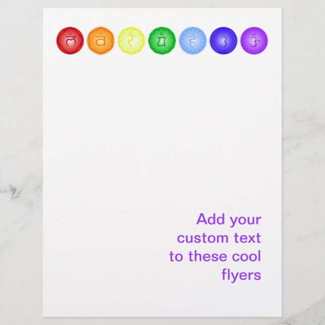 7 Chakras in einem horizontalen Flyer (Vorne)