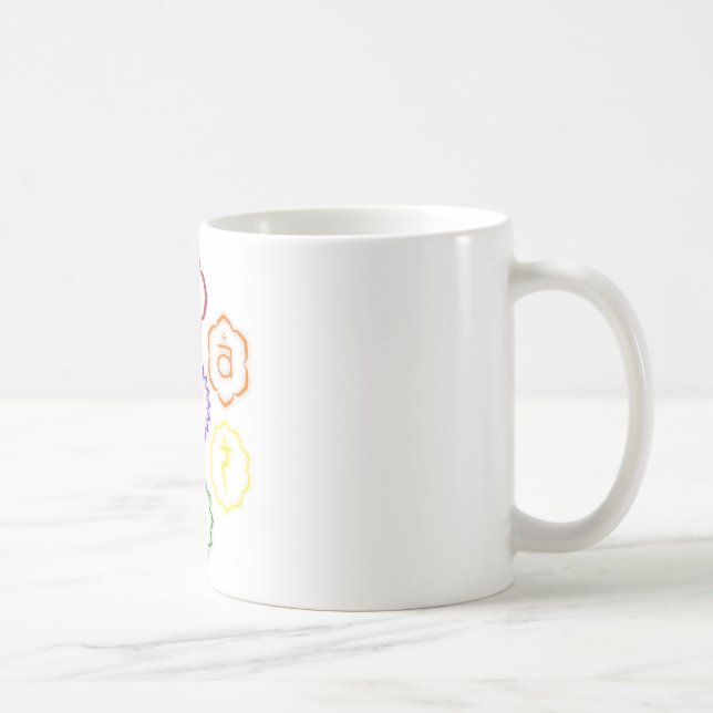 7 Chakras in einem Kreis Kaffeetasse (Rechts)