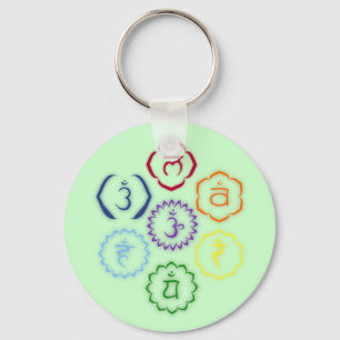 7 Chakras in einem Kreis Schlüsselanhänger