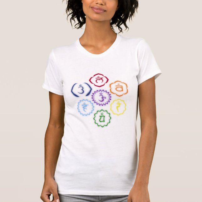 7 Chakras in einem Kreis T-Shirt (Vorderseite)