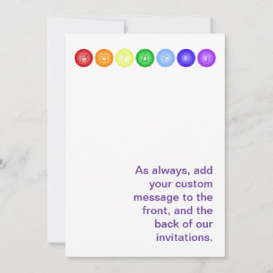 7 Chakras in einer horizontalen Linie Einladung