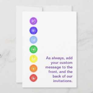 7 Chakras in einer Linie Einladung