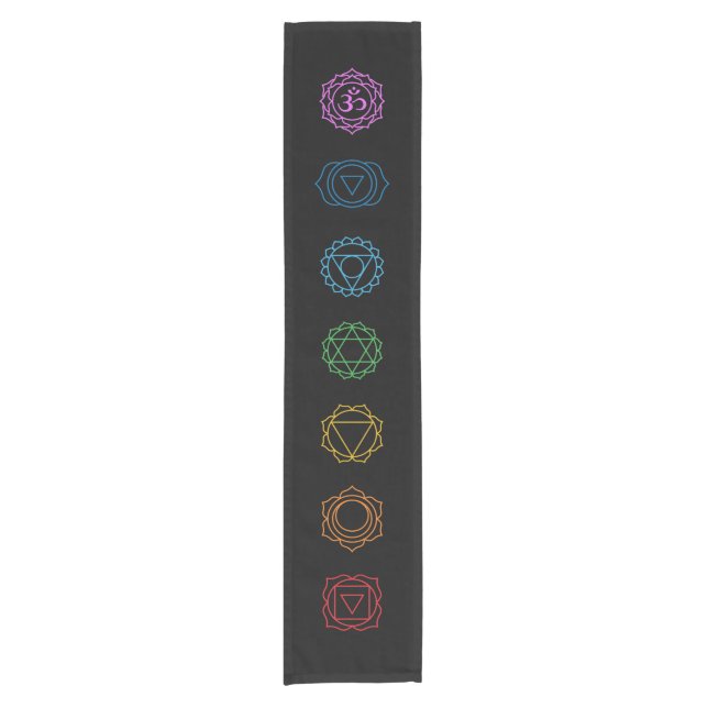 7 Chakras Kurz Table Runner Kurzer Tischläufer (Vorderseite)