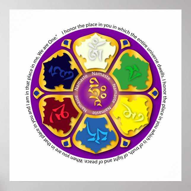 7 chakras Mandala und Om Poster (Vorne)
