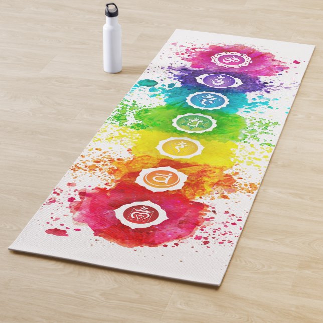 7 Chakras Watercolor Yoga Mat - wc01 Yogamatte (Beispiel)