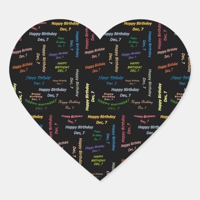 7. Dezember Herz-Aufkleber (Vorderseite)