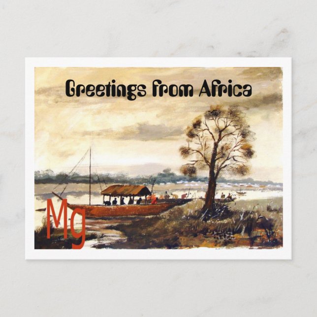 7 Exemplare, Gruß aus Afrika Postkarte (Vorderseite)
