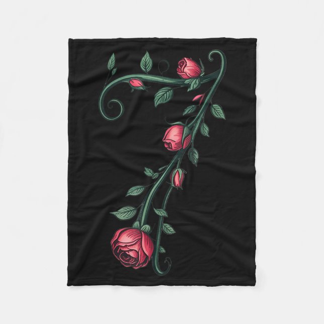 7 Floral 67 Rose Valentines Day Funny Love Matchin Fleecedecke (Vorderseite)
