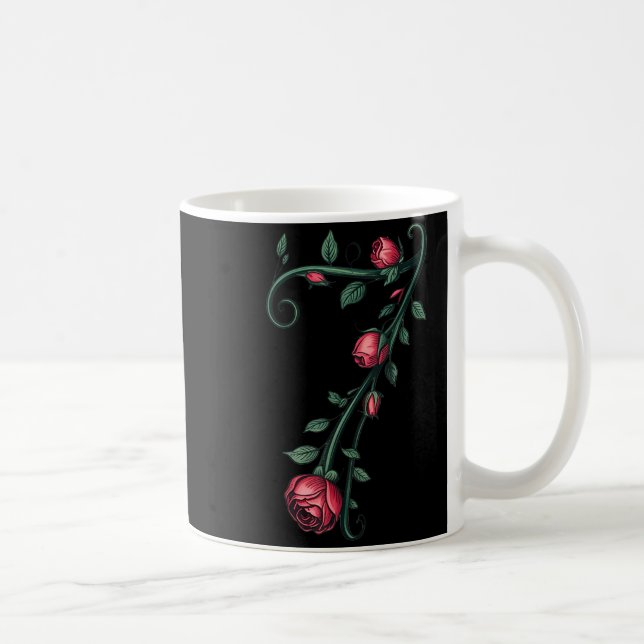 7 Floral 67 Rose Valentines Day Funny Love Matchin Kaffeetasse (Rechts)