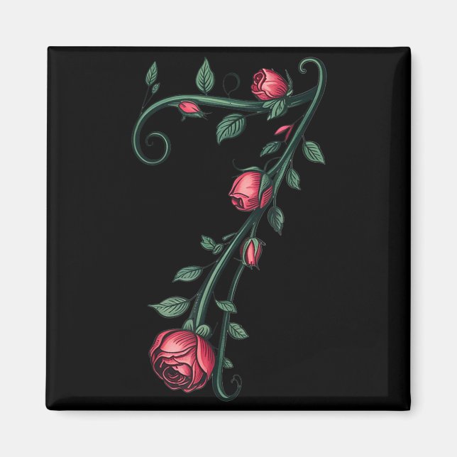 7 Floral 67 Rose Valentines Day Funny Love Matchin Magnet (Vorne)