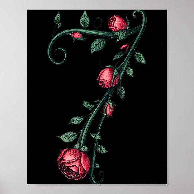 7 Floral 67 Rose Valentines Day Funny Love Matchin Poster (Vorne)