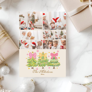7 Foto Bright Ribbon Tree Holiday Family Feiertagskarte