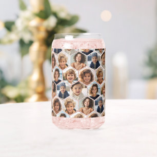 7 Foto Collage - Funkes Hexagon-Muster Dosenglas