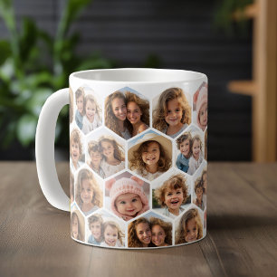 7 Foto Collage - Funkes Hexagon-Muster Kaffeetasse