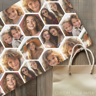 7 Foto Collage - Funkes Hexagon Muster Wrapping P Seidenpapier