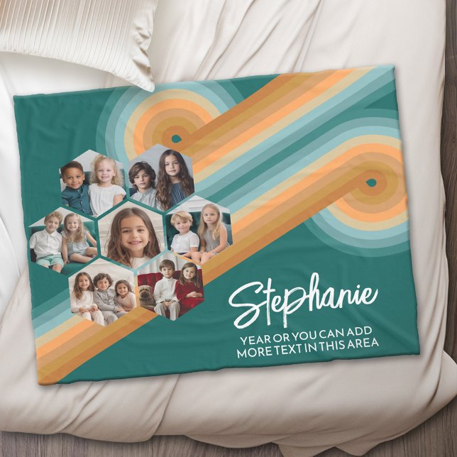 7 Foto Collage funkionierte Hexagon Muster Sonnenu Fleecedecke (Periodic Table of Elements - Custom Fleece Blanket)