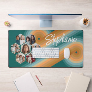 7 Foto Collage funkionierte Hexagon Muster Sonnenu Schreibtischunterlage