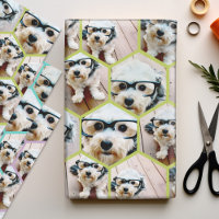 7 Foto Collage - Funky hexagon Honeycomb Muster