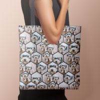 7 Foto Collage - funky hexagon Muster schwarz