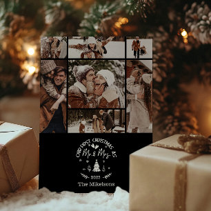 7 Foto Erste Weihnachtsfeier als Mr. & Mrs. Feiertagskarte