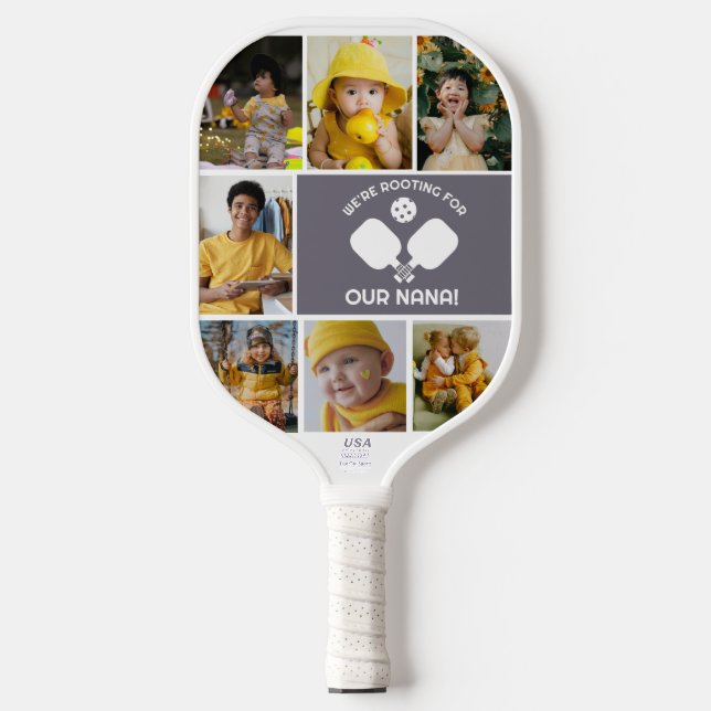 7-Foto-Geschenk für benutzerdefinierbare Fotos Pickleball Schläger (Vorderseite)