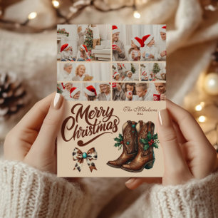 7 Foto Western-Schleife & Stiefel Weihnachten