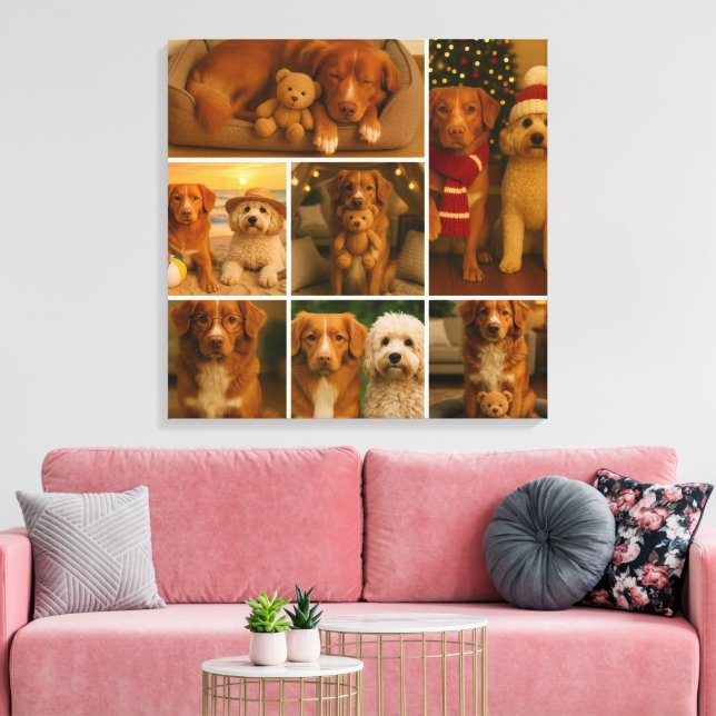 7 Fotovorlagen-Collage Personalisiert Leinwanddruck (Insitu (Wohnzimmer))