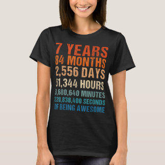 7. Geburtstag 7 Jahre alt Vintage Retro 84 Monate T-Shirt