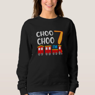 7. Geburtstag 7 Jahre Alter Zug Wagenbahn Eisenbah Sweatshirt