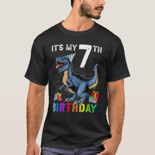 7. Geburtstag 7 Jahre Junge Dino Rex Dinosaurier T-Shirt
