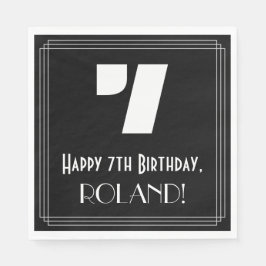 7. Geburtstag: Art Deco Inspiriert Look "7" + Name Serviette