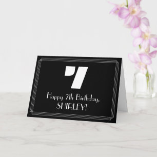 7. Geburtstag: Art Deco inspiriertes Aussehen "7" Karte