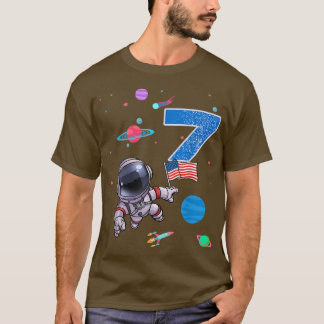 7. Geburtstag Astronaut Geburtstagskind 7 Jahre al T-Shirt